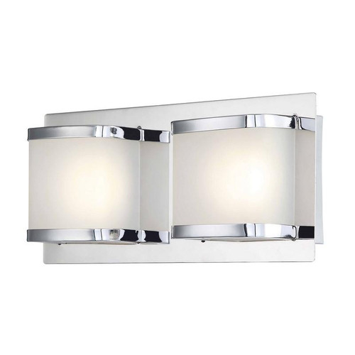 Bandeaux 2 Light Led Vanity In Chrome And Opal Glass (BVL4002-10-15)