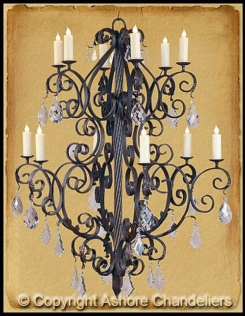 12 Light Chandelier Monte Carlo W/ Crystals In Metal Finish (CH-1010)