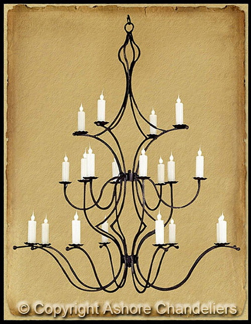 20 Lights With George Large Chandelier In Walnut (CH-9926-L)