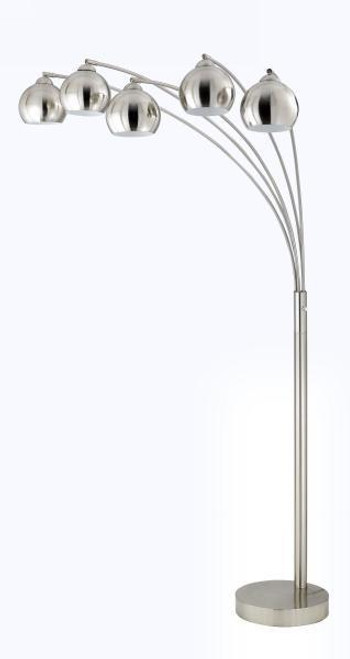 5 Arc Matel Shade Floor Lamp - Brushed Steel (BO-2030-5L-BS)