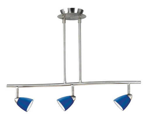 3 Track Light With Blue Glass Shade (SL-954-3-BS/BL)