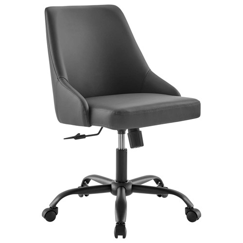 Designate Swivel Vegan Leather Office Chair EEI-4372-BLK-GRY