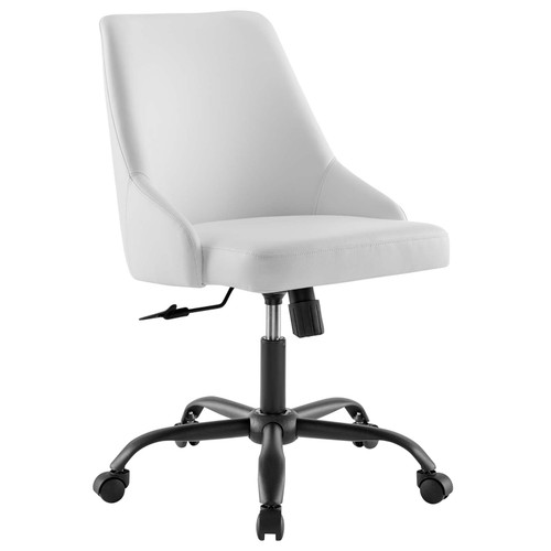 Designate Swivel Vegan Leather Office Chair EEI-4372-BLK-WHI