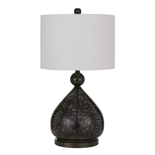 Milton Laser Cut Metal Table Lamp With Drum Shade (BO-2907TB)