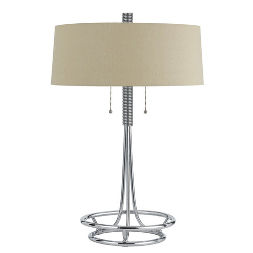 60W X 2 Leccemetal Table Lamp With Burlap Shade (BO-2744TB)