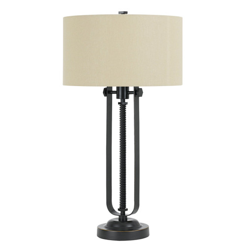 150W 3 Way Foggiametal Table Lamp With Hardback Burlap Shade (BO-2739TB)