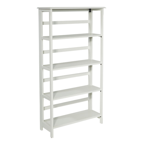 Osp Home Furnishings Brookings 5 Shelf Bookcase - White (BKS275-WH)