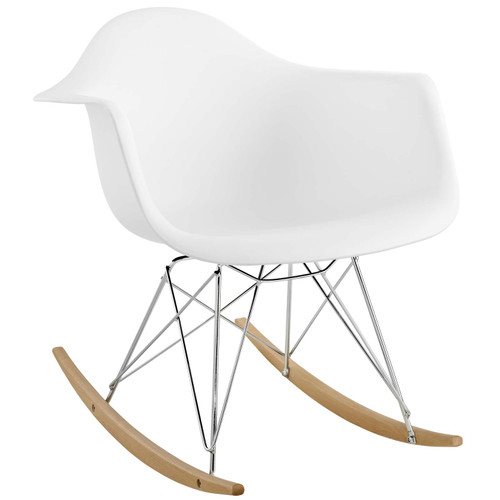 Rocker Plastic Lounge Chair EEI-147-WHI