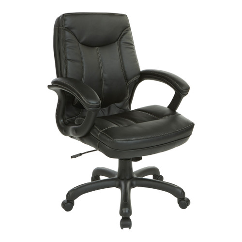 Work Smart Executive Mid Back Chair - Black (FL6081-U15)