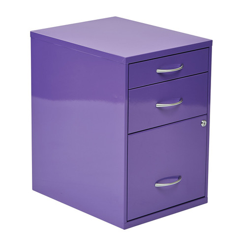 Osp Home Furnishings 22" Pencil, Box, File Cabinet - Purple (HPBF512)