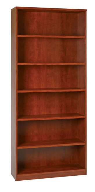 Osp Furniture 36Wx12Dx84H 6-Shelf Bookcase With 1" Thick Shelves - Cherry (LBC361284-CHY)