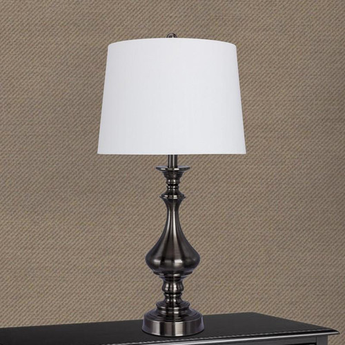 30.5" Black Brushed Nickel Metal Table Lamp (1497BBN)