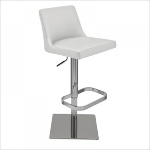 Contemporary White Leather Rome Adjustable Stool (HGAR193)