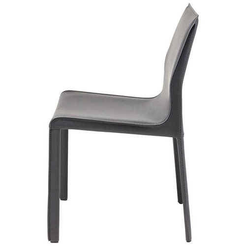 Dark Gray Leather Colter Dining Chair (HGAR263)