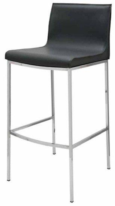 Contemporary Black Leather Rectangle Colter Bar Stool (HGAR303)