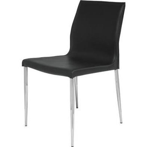 Black Leather Colter Dining Chair (HGAR393)