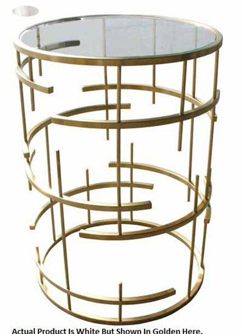 Modern Stainless Steel Round Tiffany Side Table (HGDE156)
