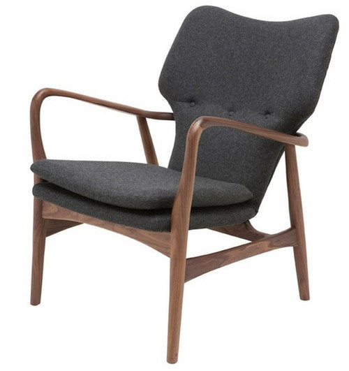 Traditional Gray Wood Rectangle Patrik Lounge Chair (HGEM483)