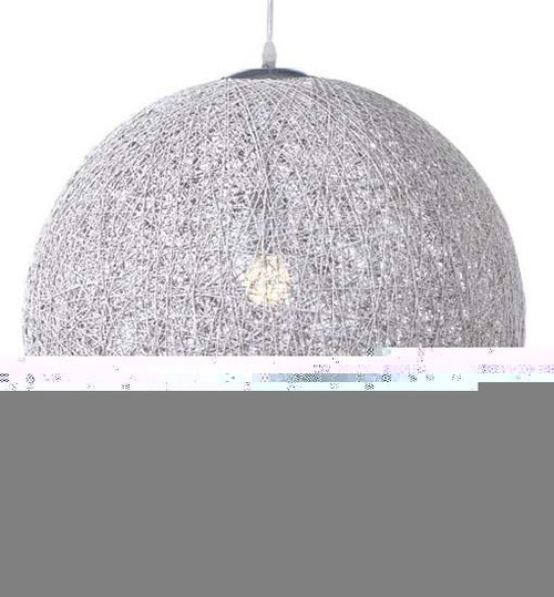 36 Inch Silver Fabric String 36 Pendant Lamp Single Bulb (HGML369)
