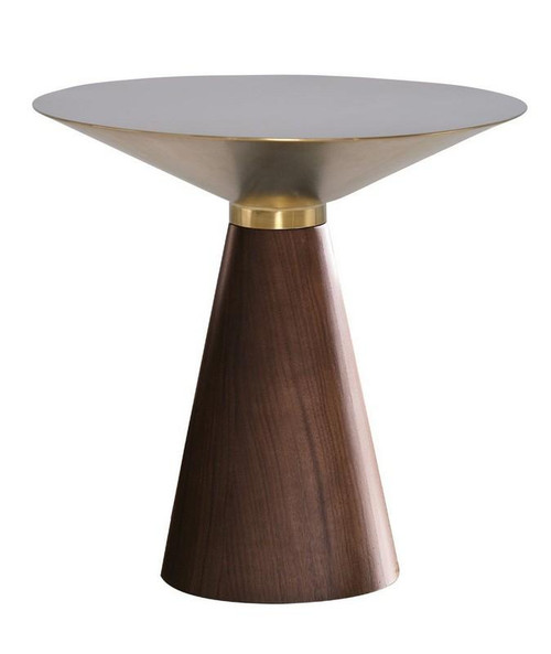 Iris Side Table - Gold/Walnut (HGNA431)