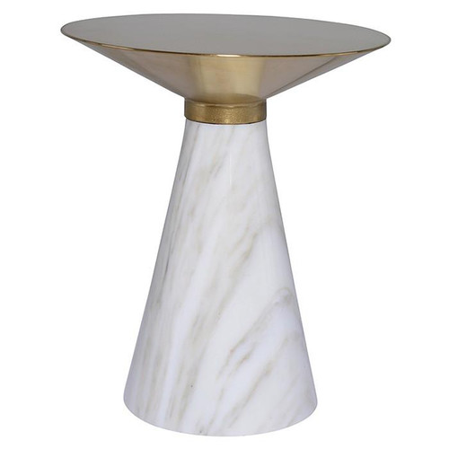 Iris Side Table - Gold/White (HGNA433)