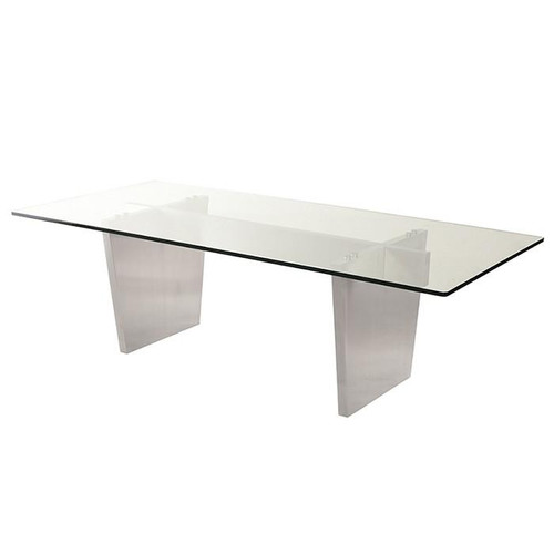 Aiden Dining Table - Clear/Silver (HGNA437)