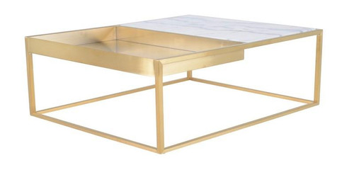 Corbett Coffee Table - White/Gold (HGNA459)