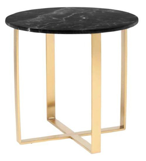 Traditional Black Wood Round Rosa Side Table (HGSX150)