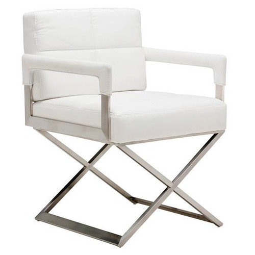 Traditional White Steel Rectangle Jack Dining Chair (HGTA646)