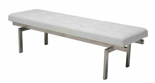 Traditional White Metal Rectangle Louve Bench (HGTB131)