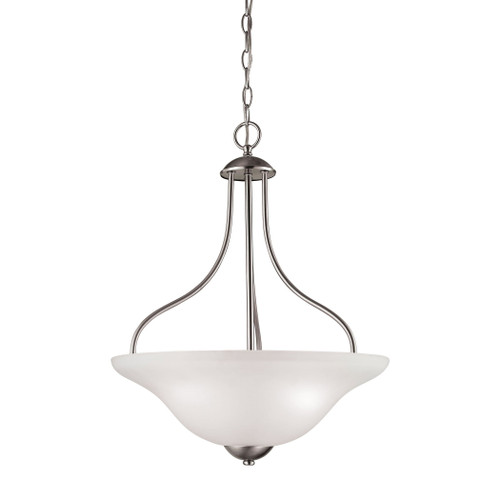 Conway 3-Light Pendant In Brushed Nickel With White Glass (1203PL/20)
