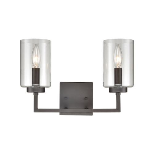 West End 2-Light Bath Light In Oil Rubbed Bronze With Clear Glass (CN240121)
