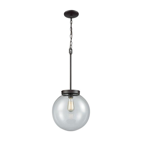 Beckett 1 Light Pendant In Oil Rubbed Bronze With Clear Glass (CN129041)
