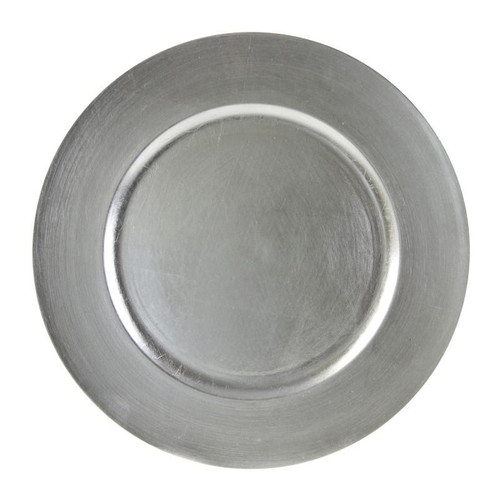 Lacquer Round 13" Silver Charger Plates- Pack Of 24 (LAS-24)