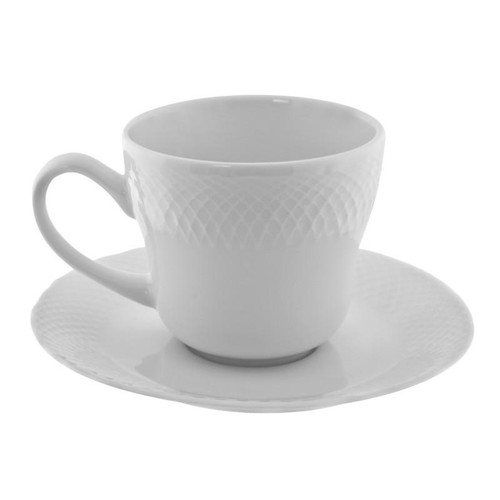 White Wicker 7.75-Ounces Cup/Saucer- Pack Of 24 (WW0009)