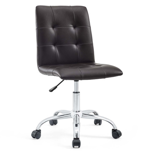 Prim Armless Mid Back Office Chair EEI-1533-BRN