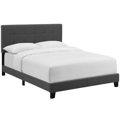 Amira Twin Upholstered Fabric Bed MOD-5999-GRY