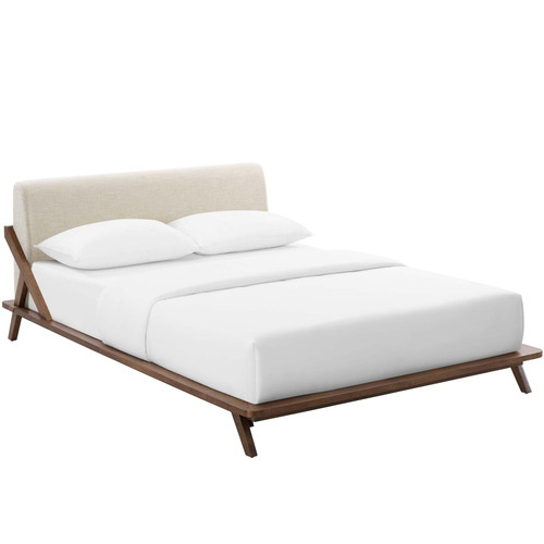 Luella Queen Upholstered Fabric Platform Bed MOD-6047-WAL-BEI