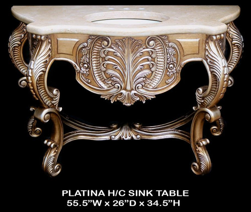 Platine Carved Marble Top Vanity Sink (12016159)