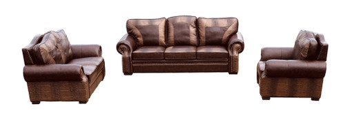 Botswana Croc And Leather Sofa Set Of 3 (Kit) (12013140)