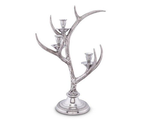 Three-Light Metal Antler Candlestick (101A11)