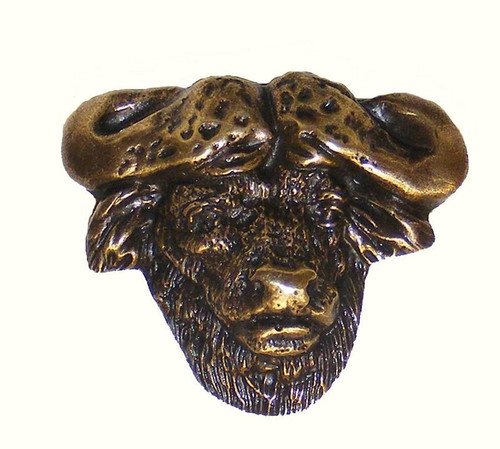 Cape Buffalo Cabinet Knob - Antique Brass (260-AB)