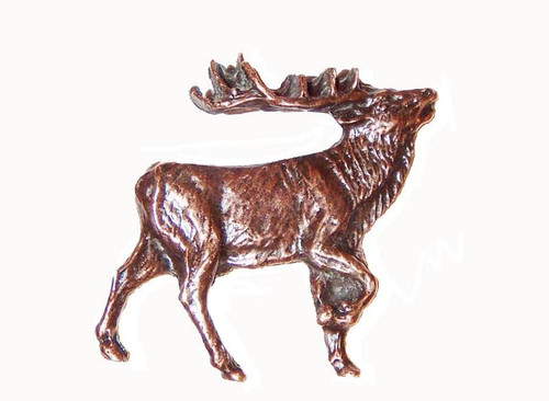 Walking Elk Right Facing Cabinet Knob - Antique Copper (271-AC)