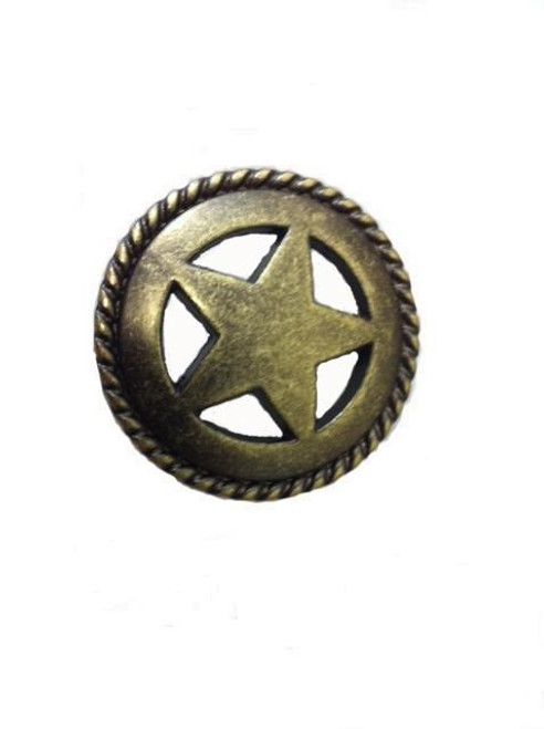Star With Rope Cabinet Knob - Antique Brass (360-AB)
