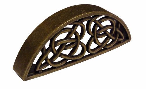 Celtic Style Cup Cabinet Pull - Antique Brass (388-AB)