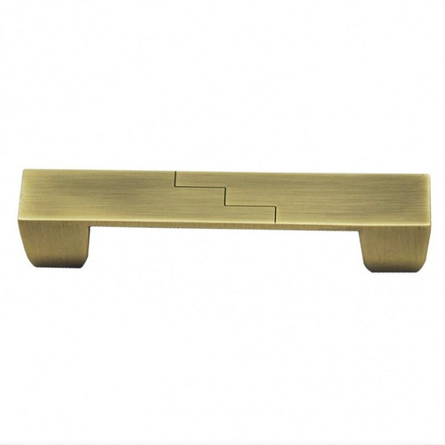 Center Zigzag Rectangle Cabinet Pull - Antique Brass (401-AB)