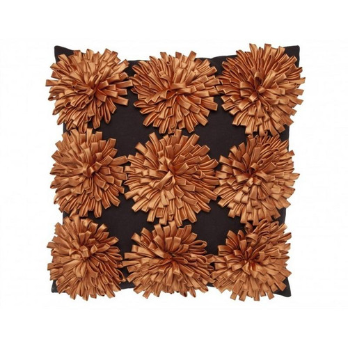 3D Flower Chocolate And Orange Pillow (3DA-OR)