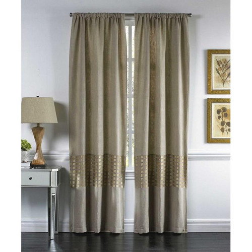 Sovereign Natural Linen Panel W/ Gold Foil/Stitching (AURA02PNM-GD)