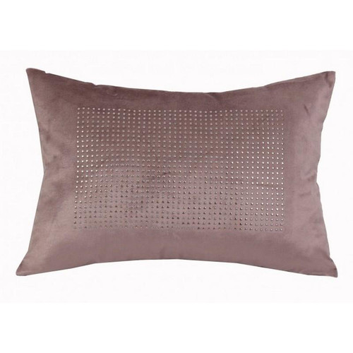 Ciro Light Brown Velvet Pillow W/ Metal Studs In The Center (CIRO01C-LB)