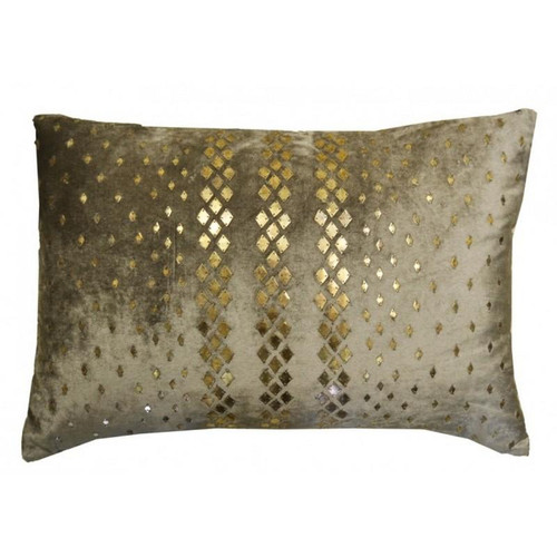 Jeter Gray Velvet Pillow W/ Copper Diamond Sequins (CLP1204C-GY)